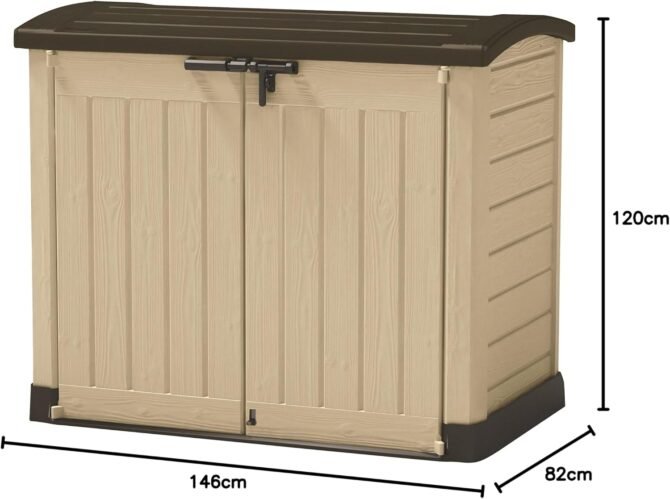 Keter Store-it-out ARC Beige & Taupe 1200L Garden storage box 1200mm 1460mm