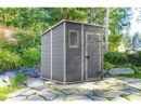Keter 6′ x 6′ Manor Plastic Pent Garden Storage Shed – Grey-oakleysgardenmachine- Free shipping