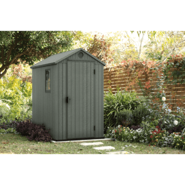 Keter 4’x6′ Darwin Heavy Duty Plastic Garden Shed – Green-oakleysgardenmachine- Free shipping